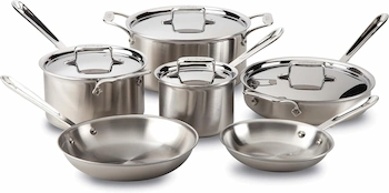 All-Clad Brushed D5 Stainless Cookware Set,